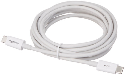 Amazon Basics USB-C to USB-C Fast Charger Cable, 480Mbps Speed, USB-IF Certified, for Fast Charging Apple iPhone 16/15, iPad, MacBook, Samsung Galaxy, Tablets, Laptops, 6 Foot, White