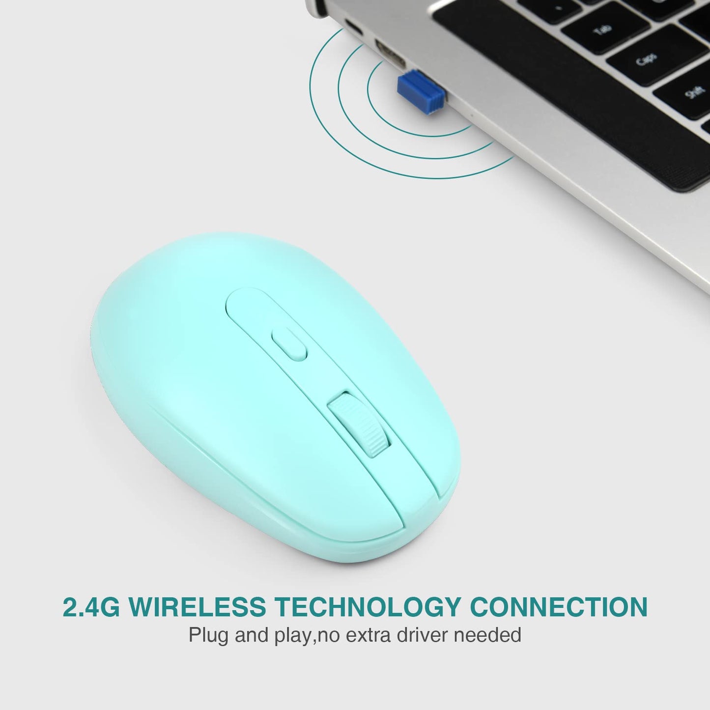 Rii Wireless Mouse RM700 2.4G Silent Mouse with USB Nano Receiver for Laptop,PC,Mac,Chromebook,Windows (Pink)
