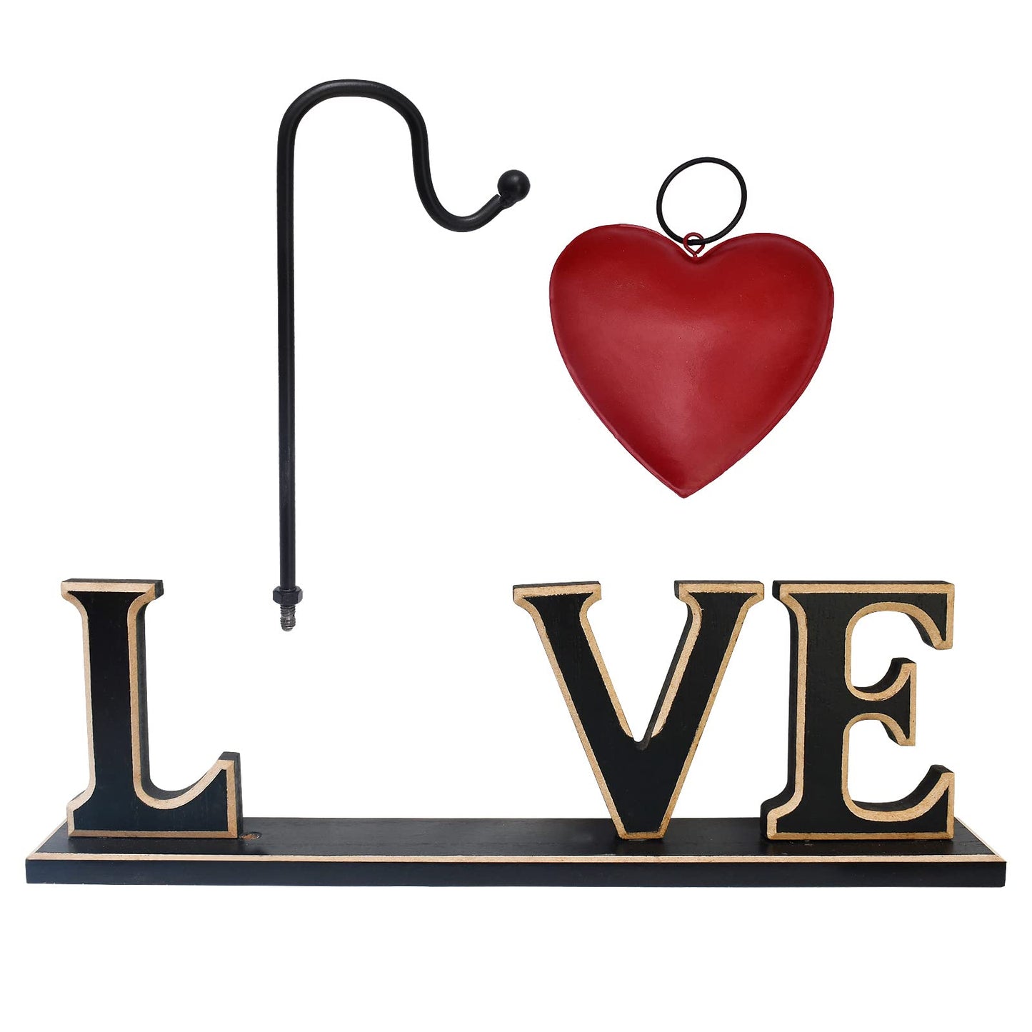 Rustic Wood Love Sign Table Top Decor Freestanding Cutout Block Letter Centerpiece Decorative Word Sign Shelf Mantel Fireplace Decor Wedding Christmas Mother's Day Gift