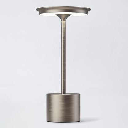 Cordless Table Lamp, Portable Rechargeable 6000mAh Outdoor Table Lamp, 3 Color Stepless Dimming Battery Powered Lamp, LED Table Light for Dinner/Bedroom/Restaurant/Outdoor (Silver)