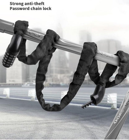 Heavy-Duty 5-Digit Combination Bike Lock - Resettable Anti-Theft Chain Lock | 3.2ft Length for Bicycle, Motorcycle, Scooter, Door, Gate