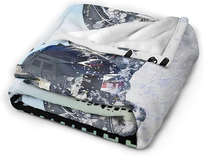 Snowmobile Lover Flannel Fleece Throw Blanket - Soft Warm Cozy Plush Sport Decor Gift For Bed Couch Living Room - Fuzzy Stuffed Decoration For Kids Adult 80"x60"