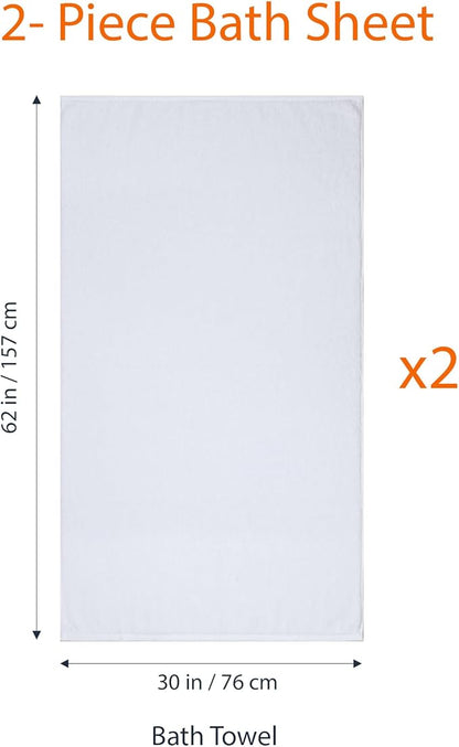 Amazon Basics 2-Piece Quick-Dry Oversize Bath Towel, 100% Cotton