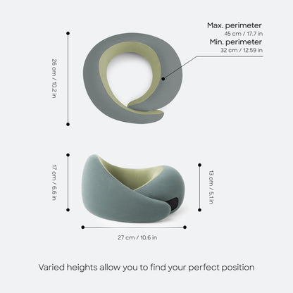 Ostrichpillow Go Neck Pillow, Travel Pillows for Airplanes, Premium Memory Foam Travel Pillow, 360º Ergonomic Design, Asymmetrical Sides, Travel Bag Included, Washable Modal Cover