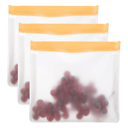 PATIKIL 8.7"x2"x5.3" Reusable Freezer Bag, 3 Pcs Leakproof Zip Food Storage Stand Up Bags Fridge Snack Vegetable Fruit Ice Container for Long-Lasting Freshness, Black