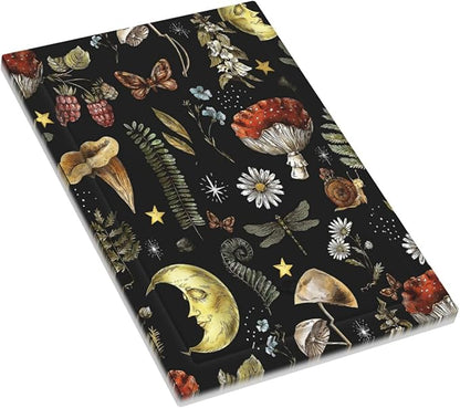 Nature Plant Botanical Daisy Mushroom Snails And Moon 1 Gang Light Switch Cover No Device Wall Plate Decorative Single Blank Switchplate Electrical Faceplate for Bathroom Art Panel Decorate