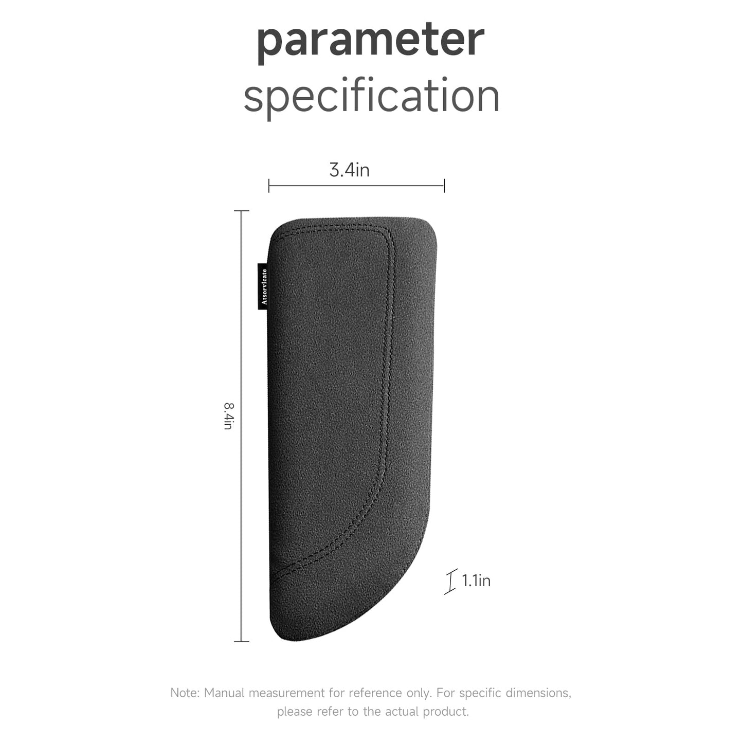 Car Elbow pad Memory Foam Rest pad Door armrest pad Center Console Knee arm pad Itlian Turn Fur Universal armrestarm pad car Knee Cushion pad Thigh Support Comfort Pillow (black line left)