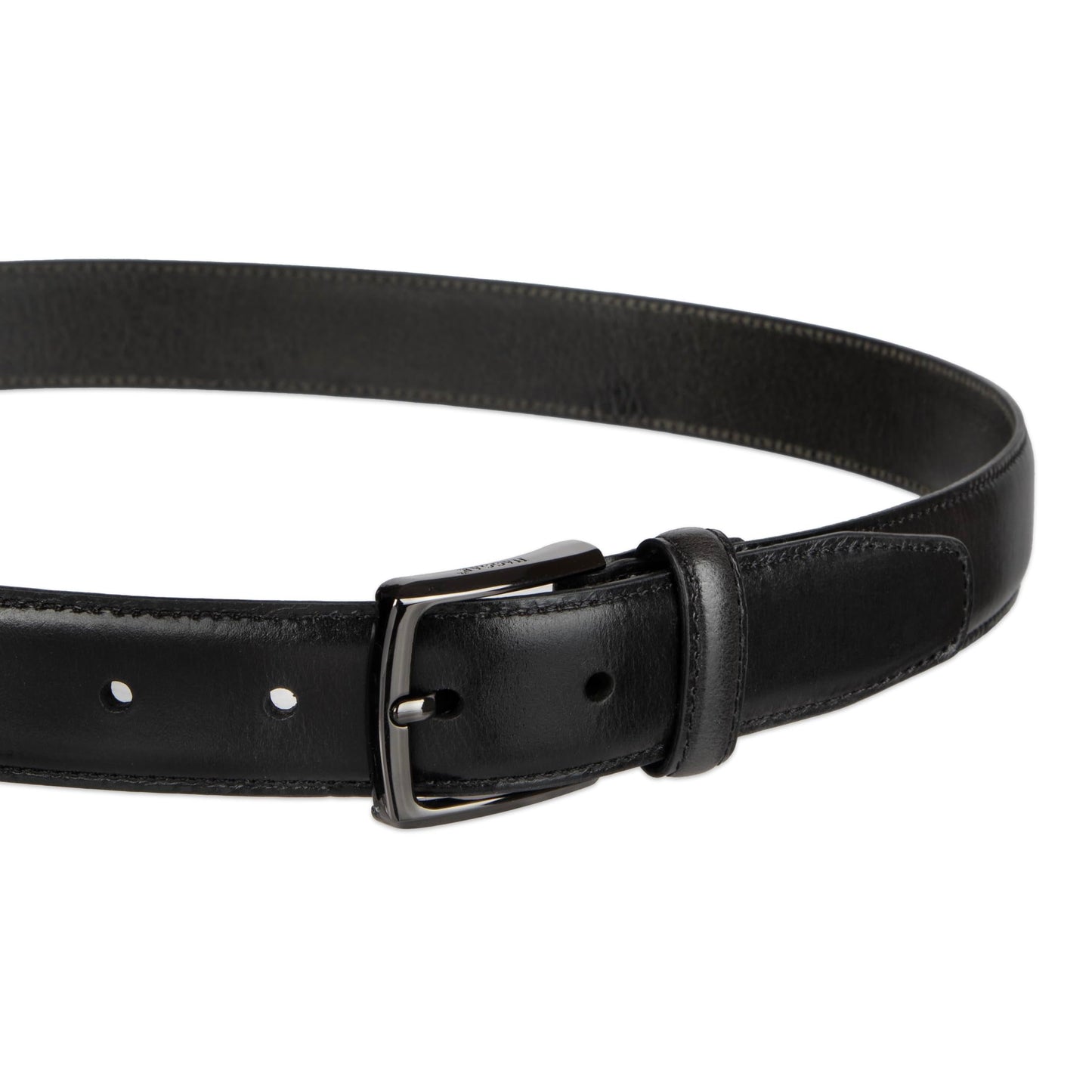 Haggar Men's Leather Dress Belt, Black, Medium