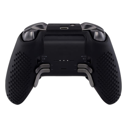 eXtremeRate PlayVital Black Soft Anti-Slip Silicone Cover Skins, Controller Protective Case for New Xbox One Elite Series 2, Xbox Elite 2 Core with Thumb Grips Analog Caps