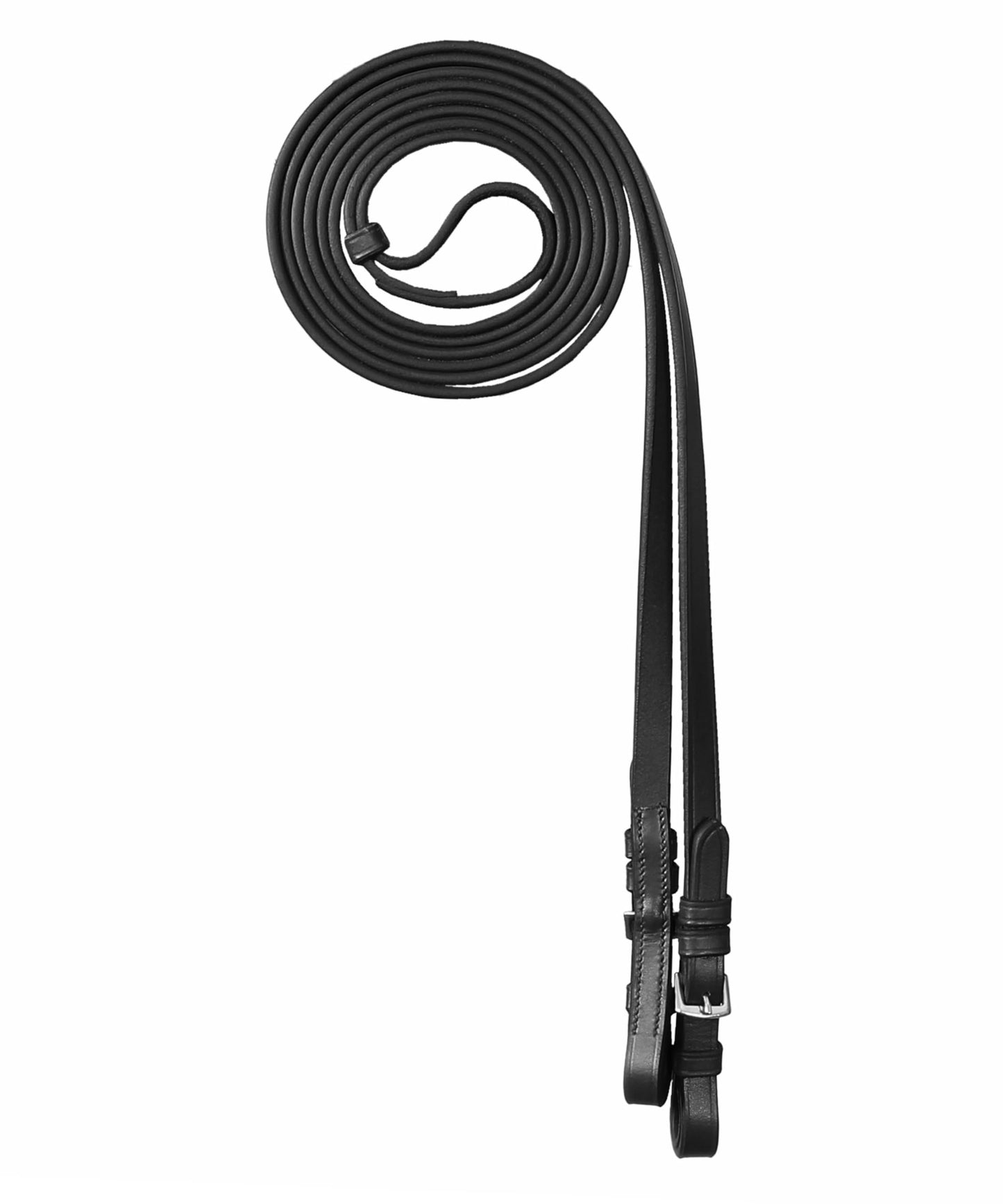 ExionPro English Dressage Double-Bridle Leather Curb Reins for Horses 13 mm Wide Vegetable‑Tanned Leather with Stainless Steel Buckles – Sizes Pony, Cob, Horse, Warmblood (Black, Brown)