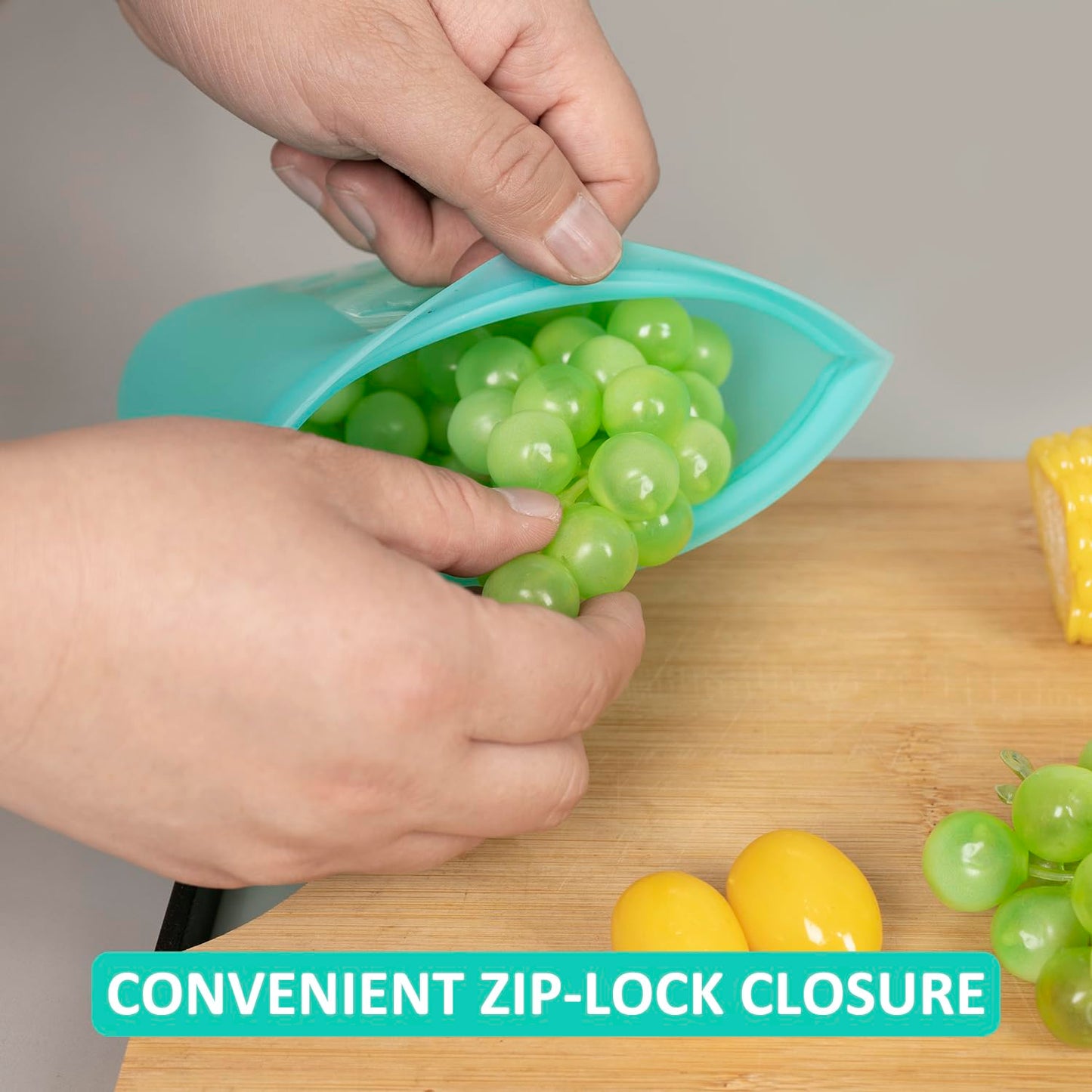 Reusable Food Bags, 12 Pack 100% Silicone Food Storage Bags Stand Up Zip Lock Container, Freezer Microwave Oven Dishwasher Safe, 4 Medium 4 Small 4 Extra Small, Aqua