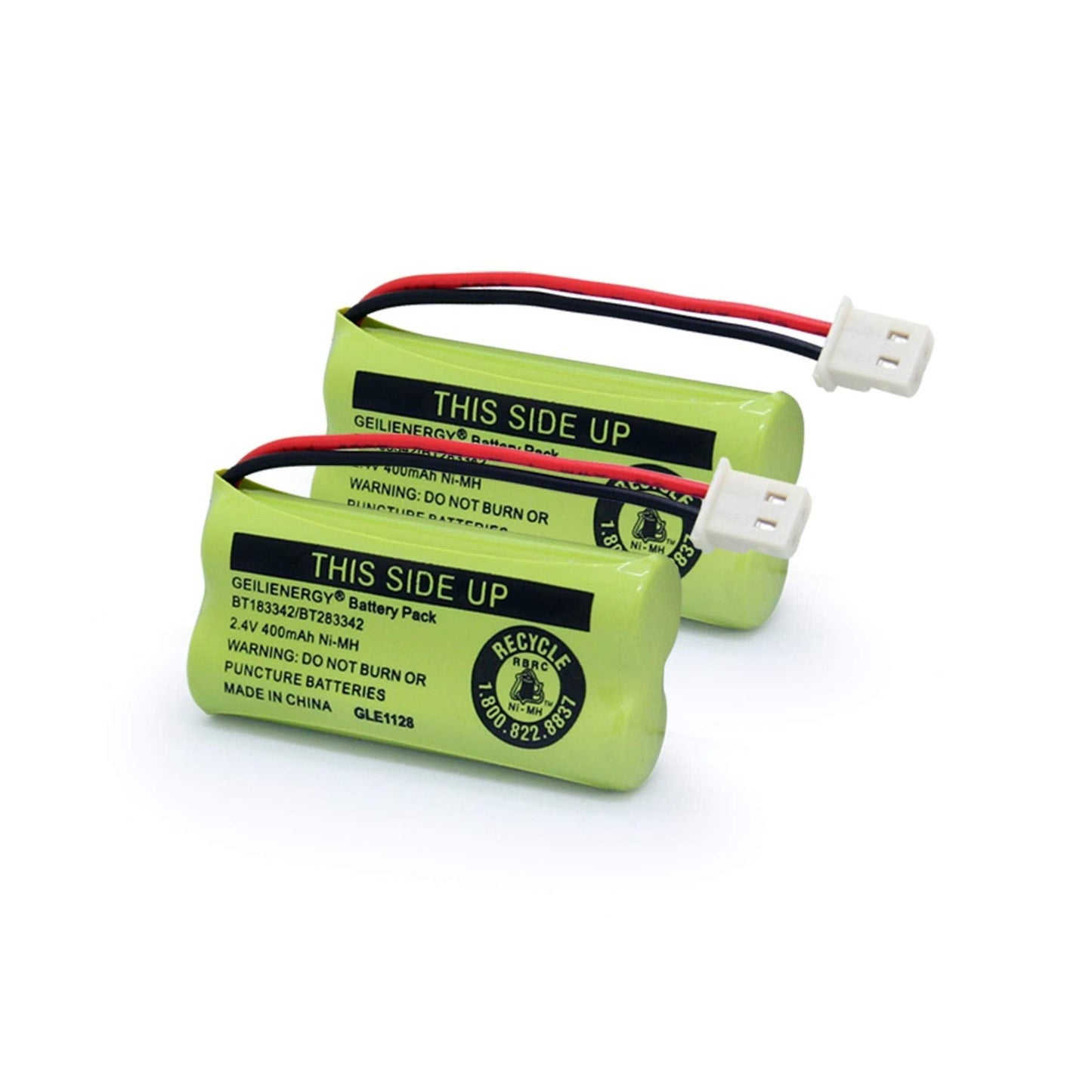 GEILIENERGY BT162342/BT262342 Battery Compatible for BT183342/BT283342 BT166342/BT266342 VTech CS6114 CS6419 CS6719 at&T EL52300 CL80111 Cordless Phone (Pack of 2)