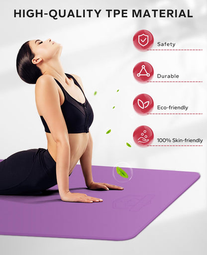HAPBEAR Extra Large Yoga Mat - 72"x48"/78"x54", 1/4" & 1/3" Thick, Non-Slip, Durable, Eco-Friendly, Wide Exercise Mat for Home Workouts, Yoga, Pilates, Stretching, Meditation (Barefoot Exercise)