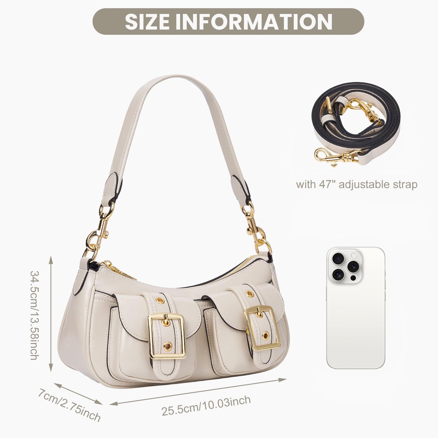 Shoulder Bag for Women Y2k Purse Leather Hobo Tote Handbag Trendy Going Out Purse Crossbody Everyday Purse