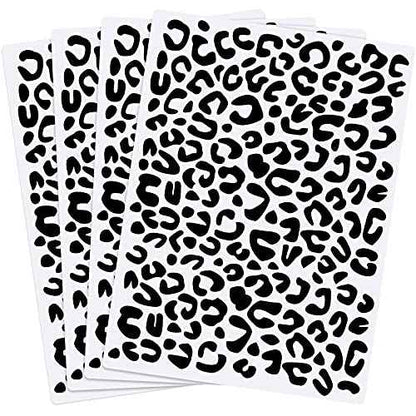 Zonon 4 Pieces Leopard Skin Stencil Reusable Cheetah Paint Stencil Template for Scrapbooking Fabric Drawing Tracing DIY Cake Furniture Wallpaper Floor Decor(8.3 x 11.7 Inch)