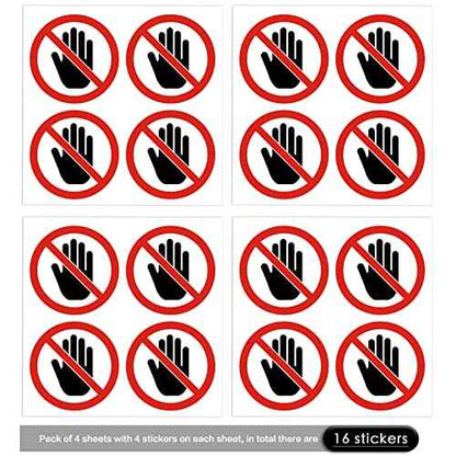 dealzEpic - Do Not Touch Sign Sticker - Self Adhesive Peel and Stick Round Vinyl Decal - 4 cm (1.57 inches) in Diameter