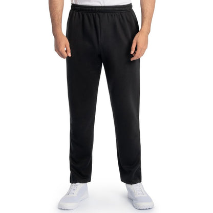Fruit of The Loom Men's Eversoft Fleece Open Bottom Sweatpants with Pockets, Relaxed Fit, Moisture Wicking, Breathable, Black, Large
