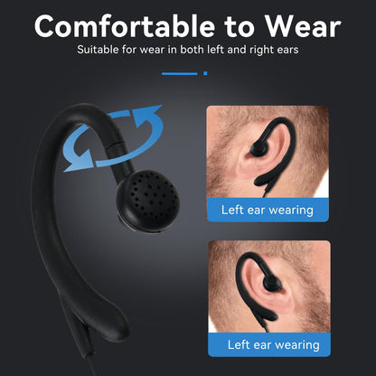 Retevis Walkie Talkie Headset with Mic, G-Type, Big PTT, 2 Pin, for RT22 RT68 RT21 H-777 RT27 RT68H, Compatible with BAOFENG 888S, Pxton, Kenwood Walkie Talkie, Walkie Talkie Earpiece(4 Pack)