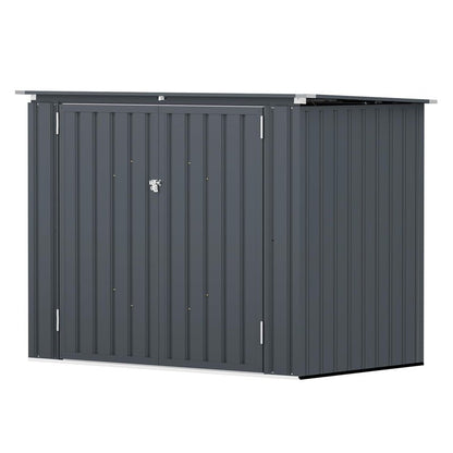 SOLIGEL 3'x6' Storage Shed, Outdoor Trash Can Storage Bike Shed, Waterproof Garbage Can Organizer with Chain Lid, Outdoor Storage Clearance for Patio, Garden, Backyard, Dark Grey