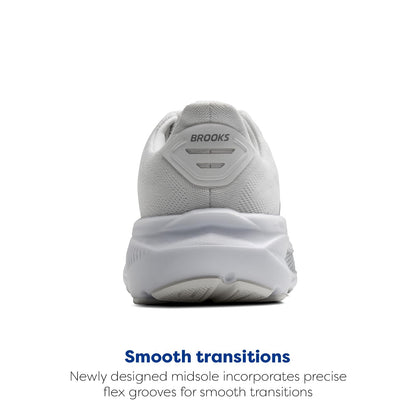 Brooks Women’s Ghost 17 Neutral Running Shoe - White/White/Grey - 6 Medium