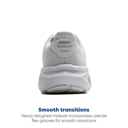 Brooks Women’s Ghost 17 Neutral Running Shoe - White/White/Grey - 7 Medium