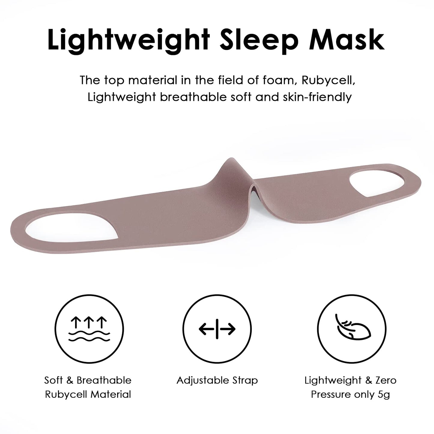 FRESHME Zero Pressure Sleep Mask - Lightweight Breathable Blockout Eye Mask for Sleeping with Ear Hanging Elastic Strap for All Sleep Positions Men Women Soft and Comfortable Black Eye Blinder Travel