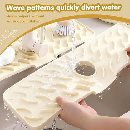 24" x 5.9" Silicone Faucet Mat for Kitchen Sink – Quick‑Drying Stone Splash