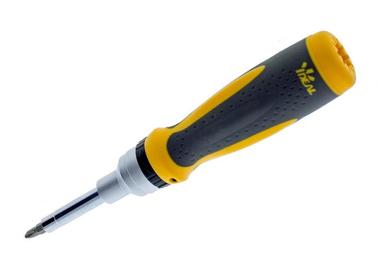 IDEAL 21-in-1 Ratcheting Multi-Bit Screwdriver - Twist-A-Nut Design for Versatile Use