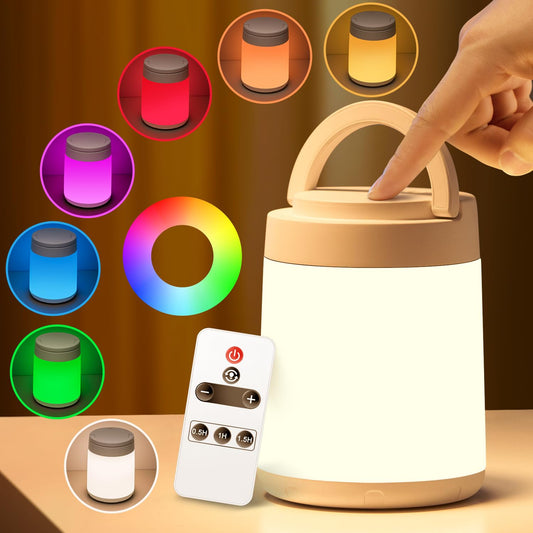 Baby Night Light,10 Colors+8 Dimmable Nursery Lamp for Breastfeeding,Remote+Timer+Touch Kids Night Light for Kids,Portable+Rechargeable Lamp,Baby Essentials Newborn Essentials Must Haves [GIFTS]
