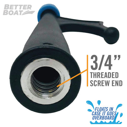 Boat Hook for Pole, Works with Push Pole with 3/4" Thread Screw End, Docking Stick for Boats, Pontoon, Marine Boating Accessories (Hook Only)