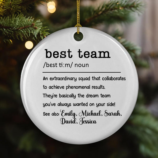 Wrappiness We are Teammates Personalized Ceramic Ornament - Custom Teamwork Ornament for Coworkers, Boss, Employees, Family - Inspirational Office Tree Decor, Holiday Keepsake