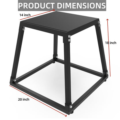 ActiveTrail Plyometric Jump Box, Steel Plyo Platform and Jumping Box, Anti-Slip Exercise Step Up Box for Home Gym Training