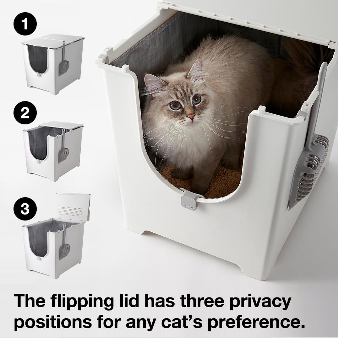 modko Flip Litter Box, White