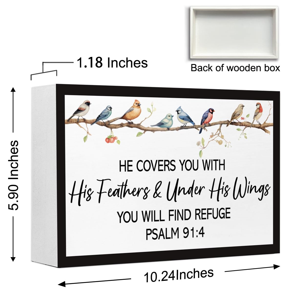 Psalm 9:14 Christian Wood Box Sign Desk Decor,Bible Verse Wooden Block Sign for Scripture Home Farmhouse Bedroom Wall Shelf Tabletop Decor
