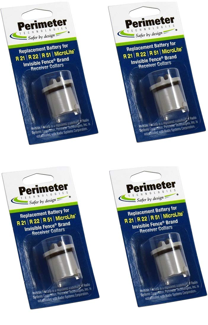 Perimeter Technologies Four Pack Dog Fence Batteries for Invisible Fence R21 or R51 Receiver Collars (4-Pack)