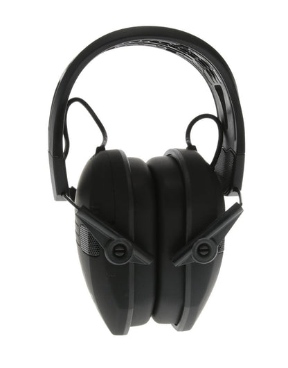 WALKER'S Razor Tacti-Grip Slim Electronic Muff - 23dB NRR Compact Collapsible Non-Slip Headband Hunting Shooting Hearing Protection Earmuffs w/ 2 AAA Batteries, Black