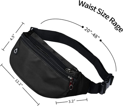 Fanny Packs for Men and Women, Water-RepellentSports Waist Pack Bag for Travel Hiking Running Hands-free Wallets, Easy Carry Any Phone
