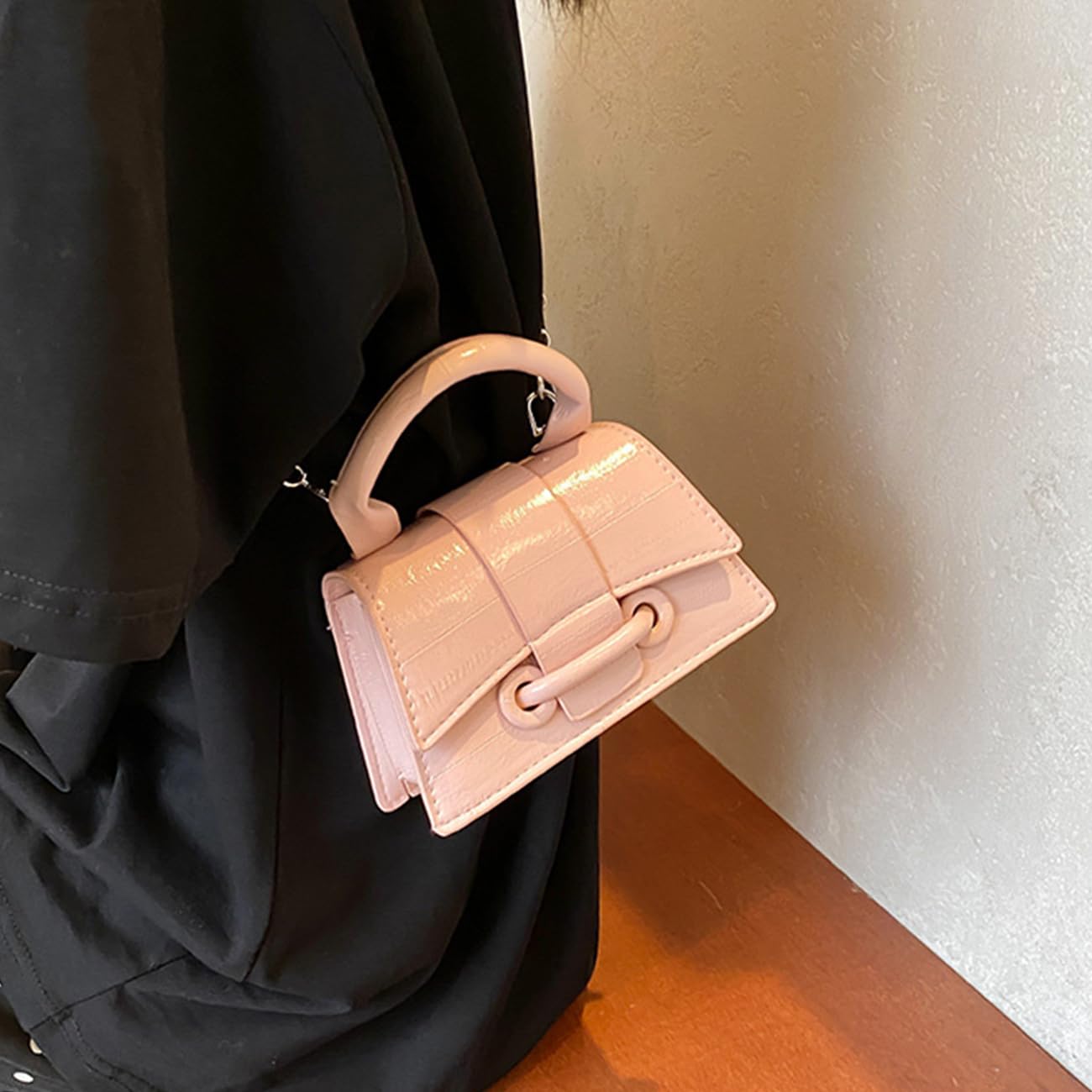 Mini Crossbody Bags Women's Y2K Purses Top Handle Crossbody Bag Clutch Shoulder Handbag for Cocktail Party Prom Wedding Pink