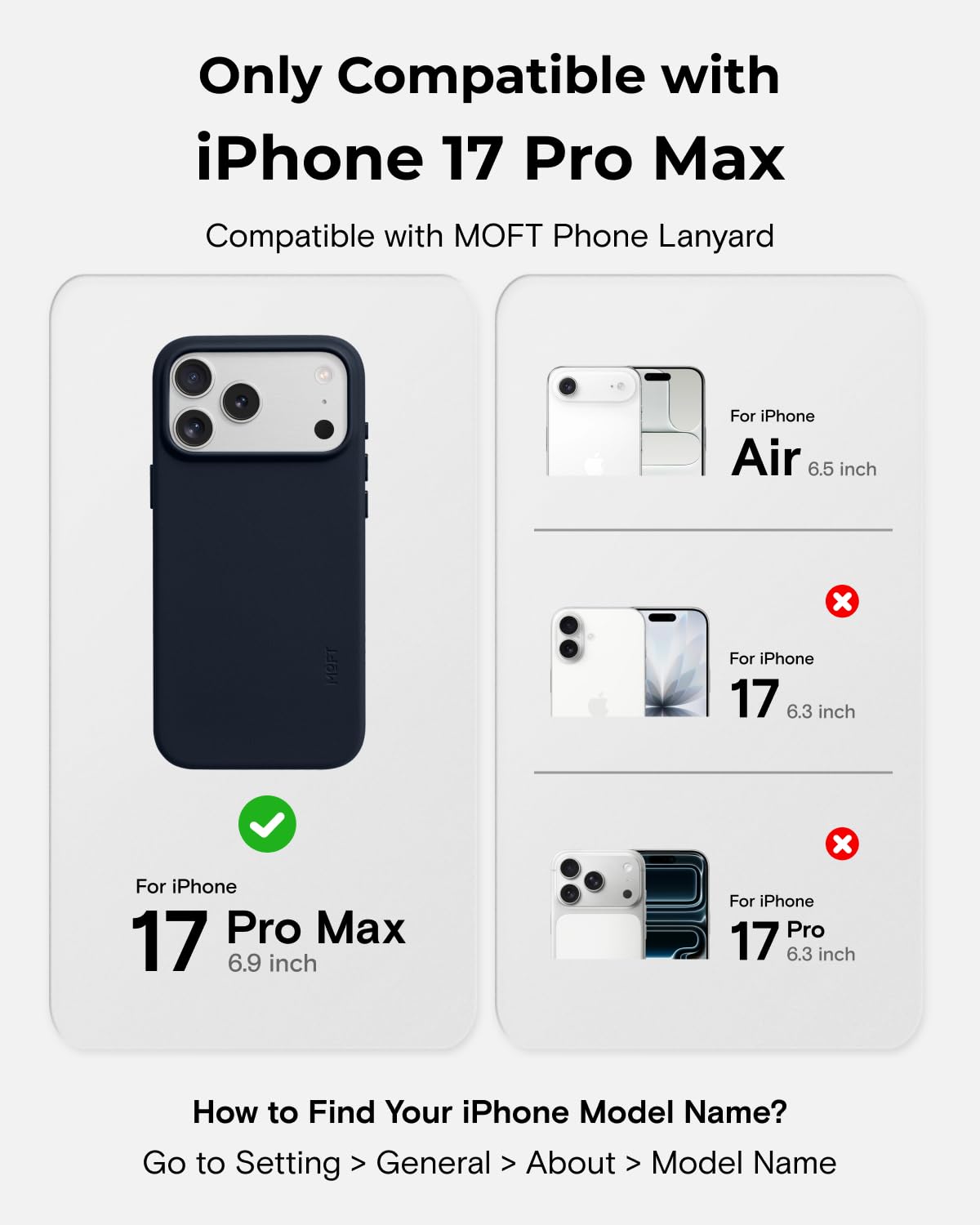 MOFT for iPhone 17 Pro Max Case- MOVAS Snap Case, MagSafe Compatible, Soft-Touch Vegan Leather, Classic Minimalist Design, Lightweight, Stain-Resistant & Camera Protection, Navy Blue