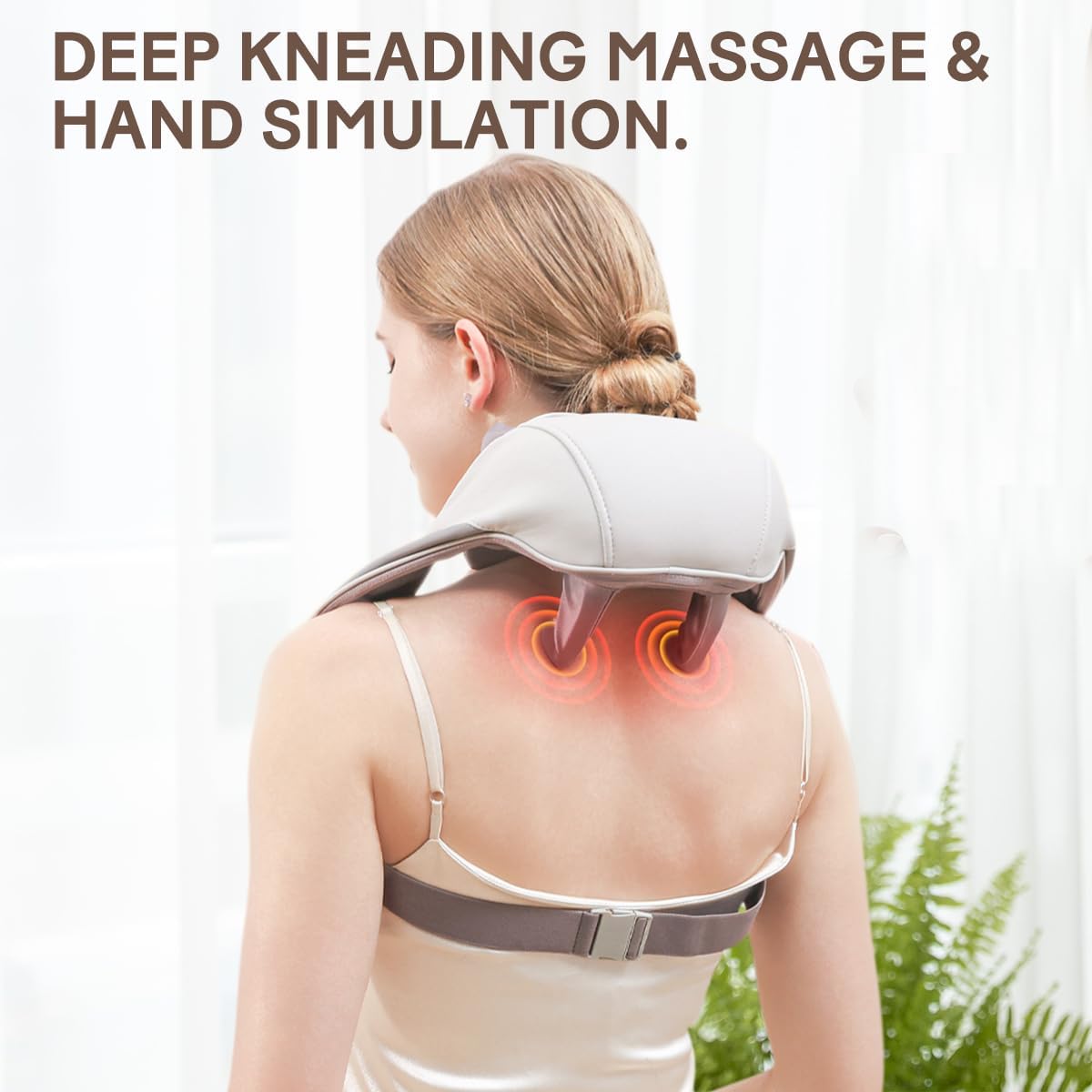 Neck Massager with Heat Function Wireless Portable Neck Shoulder Massager,2 Modes 2 Levels Massager Women Men Gift-Home,Car,Office