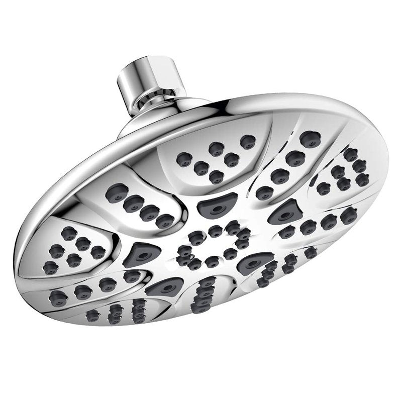 HOPOPRO 6 Inch High Pressure Shower Head with 5 Functions, High Flow Rainfall Shower Head Fixed Shower Head High Flow Rain Shower Head for Luxury Shower Experience