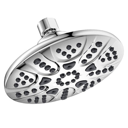 HOPOPRO 6 Inch High Pressure Shower Head with 5 Functions, High Flow Rainfall Shower Head Fixed Shower Head High Flow Rain Shower Head for Luxury Shower Experience