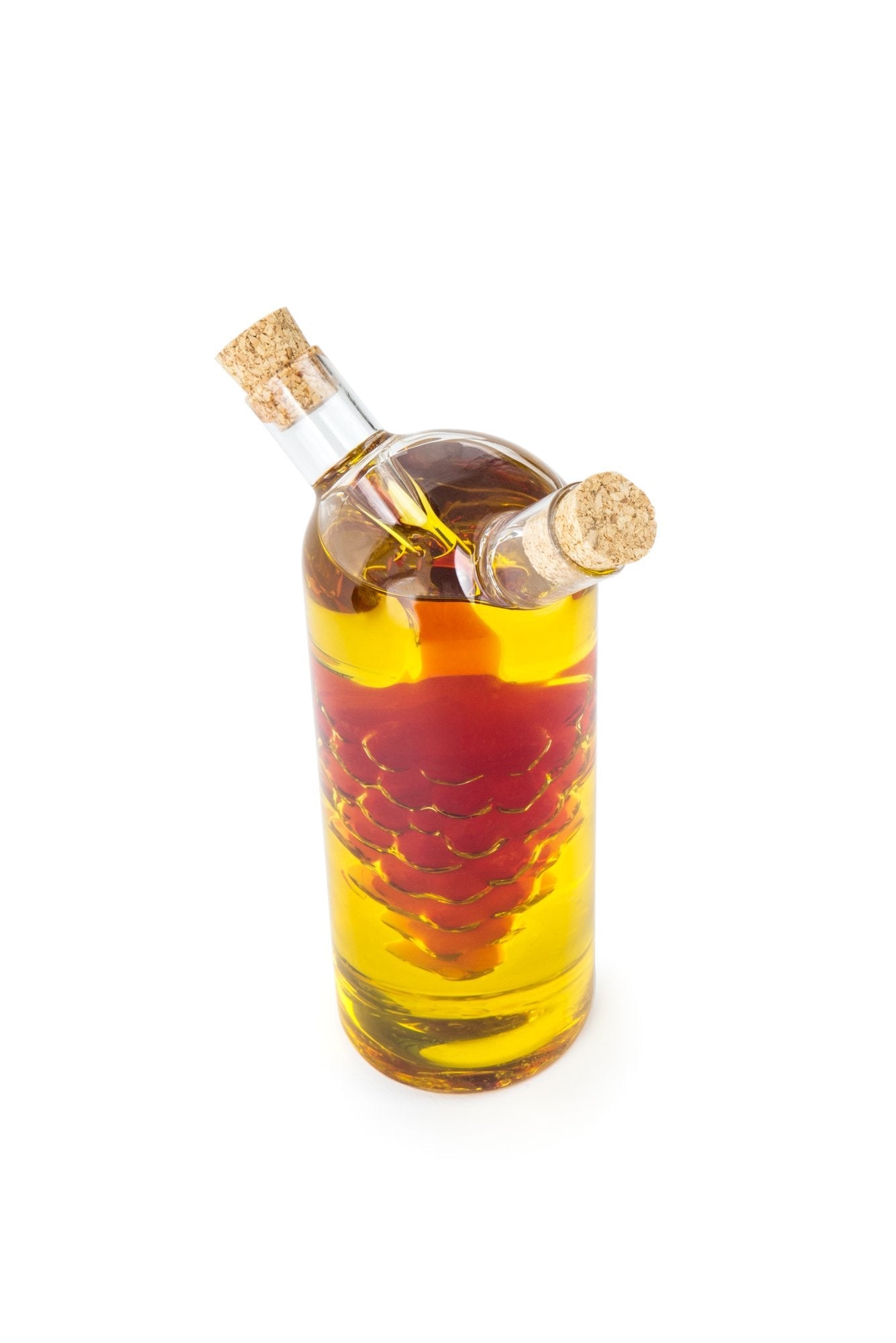 Fox Run 7050 Run Grape Motif Oil and Vinegar Cruet Dispenser Bottle, Clear Borosilicate Glass