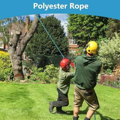 Arborist Rigging Rope - Blue 1/2 in x 150 Ft Static Bull Rope for Climbing Tree Felling Pulling Various Outdoor Applications Construction Swing Sailing
