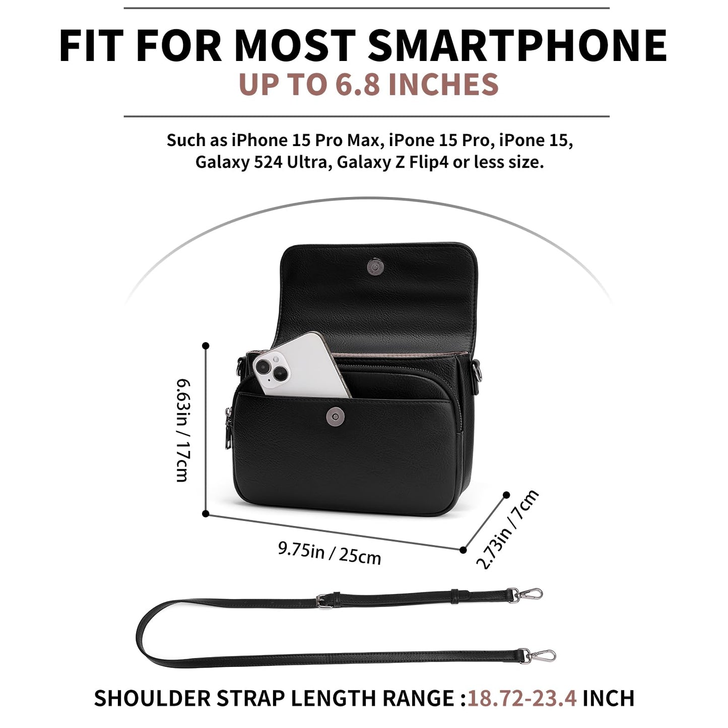 GAEKEAO Small Crossbody Bags for Women Cross Body Purses Vegan Leather Cell Phone Bag Mini Travel Purse with Card Slots