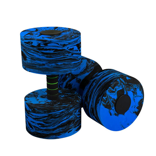 High-Density EVA Foam Water Dumbbells (2-Pack) - Buoyant Weights for Aqua Aerobics, Pool Fitness & Swimming - Non-Slip Grip for Men & Women Adults (Circle Blue)