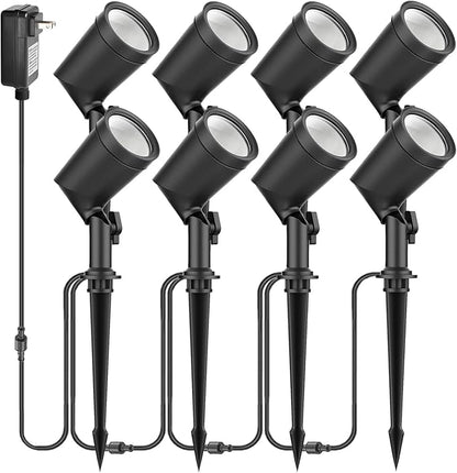 ZYAN Outdoor Waterproof IP65 Landscape Spotlights, Powered Supply Yard Garden Spot Lights for Outside Plant Tree, Landscape Lighting for Path, Patio, Walkway-8 Pack