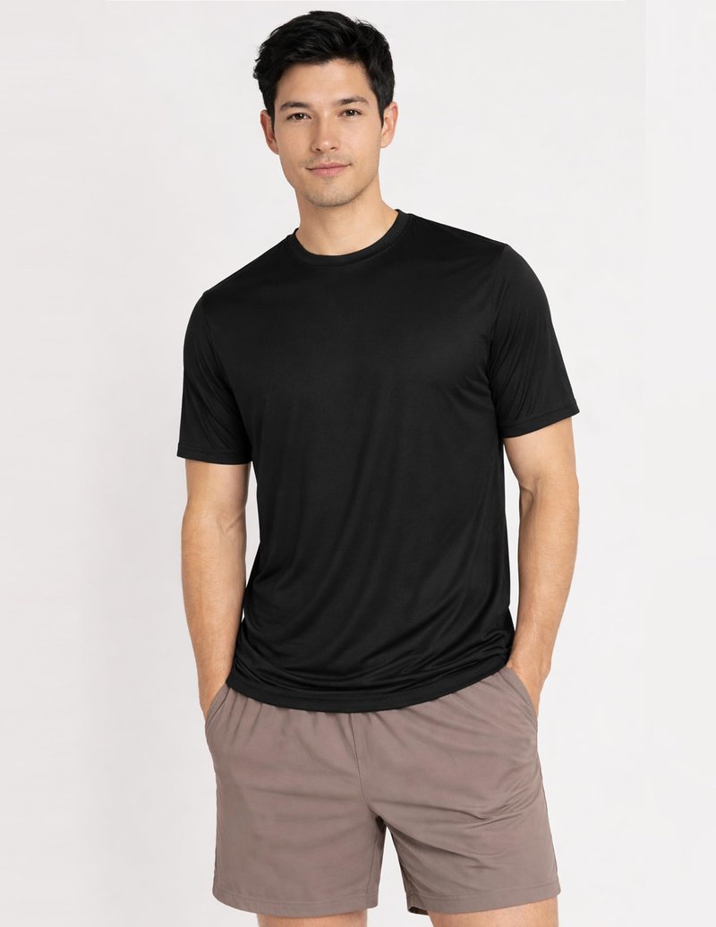 5 Pack Men’s Active Quick Dry Crew Neck T Shirts | Athletic Running Gym Workout Short Sleeve Tee Tops Bulk (Set 6, Medium)