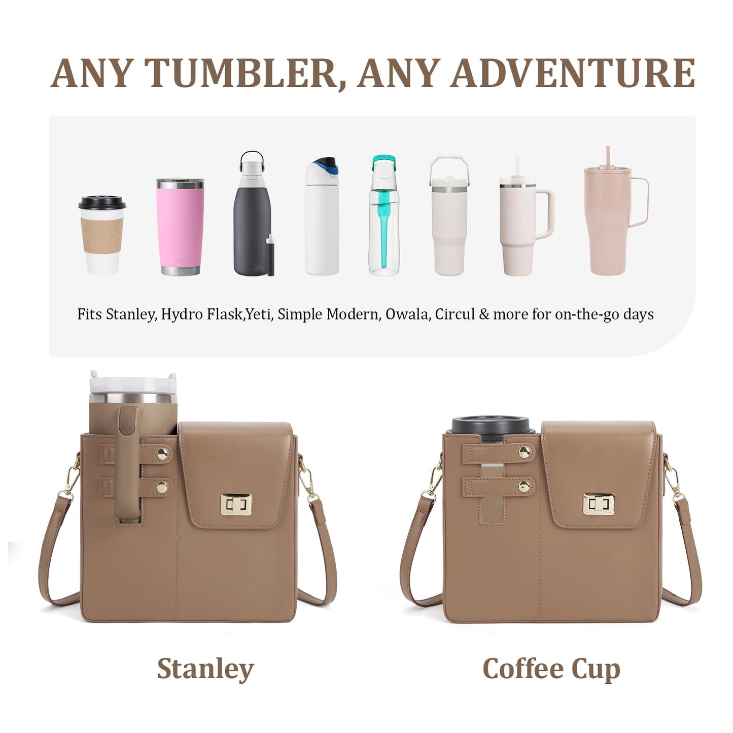 Stanley Purse Cup Holder Bag- Outdoor Portable Crossbody Bag for Stanley Cup Tumbler Purse