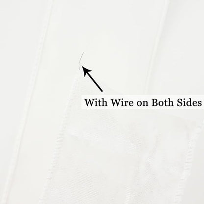 MEEDEE White Crushed Velvet Ribbon 2.5 inch Wired Crushed Velvet Christmas Ribbon 10 Yards for Christmas Tree Decoration, Baskets, Wreaths, Holiday Projects, Wedding Decor and Accents